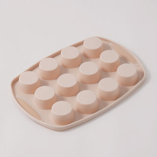 Alberto silicone 12 small muffin cups 30*20.5*2.8cm, beige