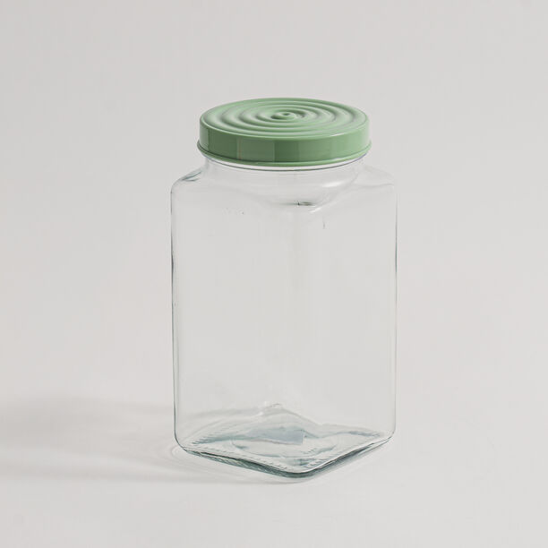 Herevin glass canister green 2L 11.5*11.5*21.3cm image number 0