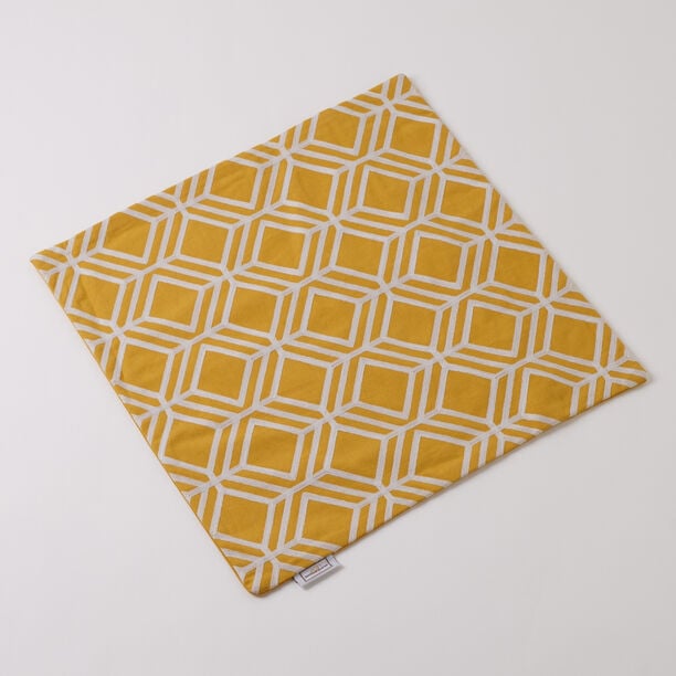 100% Cotton cushion cover with Geometric Embroidery Yellow 45x45cm image number 2