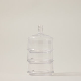 Alberto transparent glass candy jar 3 layers with lid
