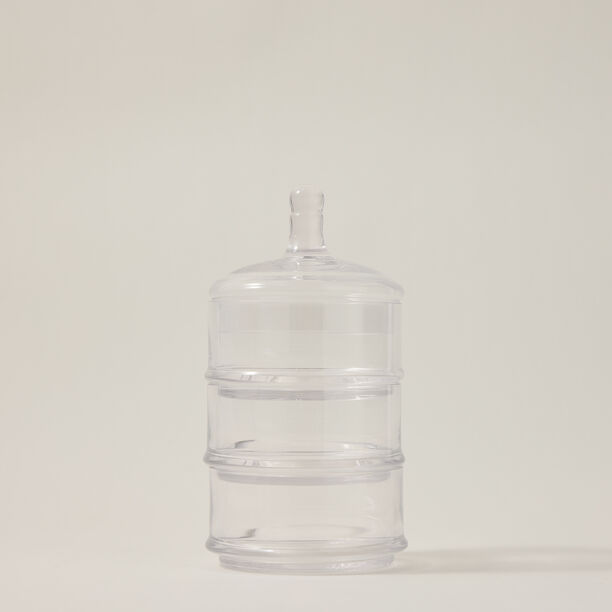 Alberto transparent glass candy jar 3 layers with lid image number 0