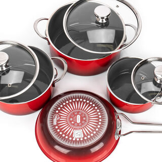 7 Pcs Red Porsteel Set Red