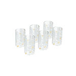 Dallaty gold and grey glass tea cups set 6 pcs image number 1