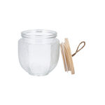 GLASS STORAGE JAR with wooden image number 2