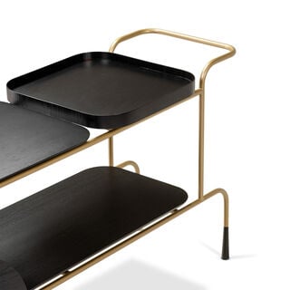 هومز لورنزو عربة تقديم إم دي إف، أسود مع ذهبي 170*80*50 سم