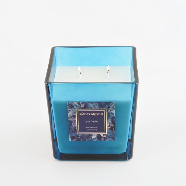 Homez scented candle glass iced violet 1400 g image number 1