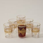 6 Oz Moroccan Tea Glass Real Gold H8.2Xt5.8Xb4.3Cm Design 1 image number 0