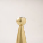 Metal candle holder 20*8cm in shiny gold image number 2
