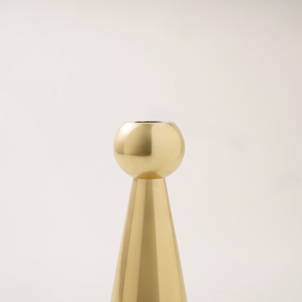 Metal candle holder 20*8cm in shiny gold image number 2