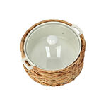 Round Casserole 12" With Lid And Sea Grass Basket image number 2
