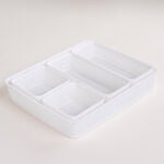 White plastic storage basket set 5 pcs image number 1
