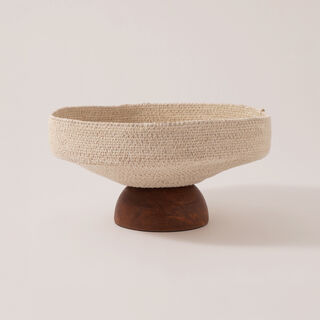 La Mesa wood serving bowl 27*27*14cm, beige