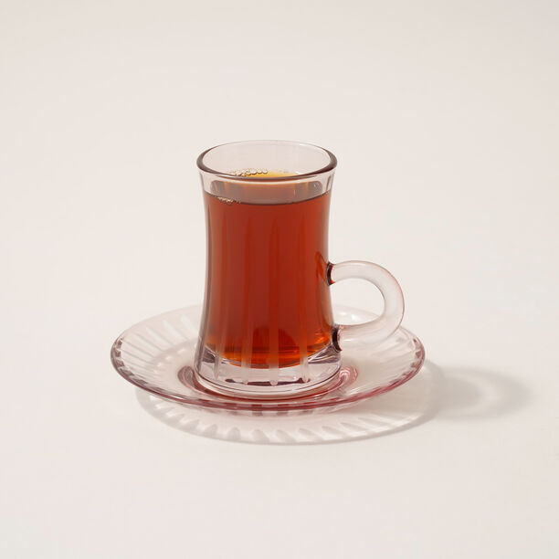 دلتي طقم شاي 12 قطعة لون وردي image number 1