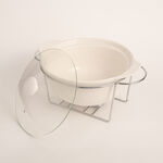 La Mesa 11"Round Casserole With Candle Stand Silver image number 1