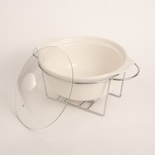 La Mesa 11"Round Casserole With Candle Stand Silver