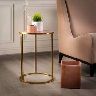 Side Table Rose Quartz Premium Stone
