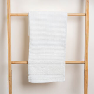 Waffle cotton bath towel, beige 70*140 cm