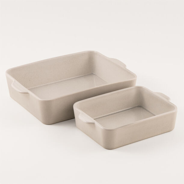 La Mesa stoneware oven to table dishes set of 2pcs, cream image number 1