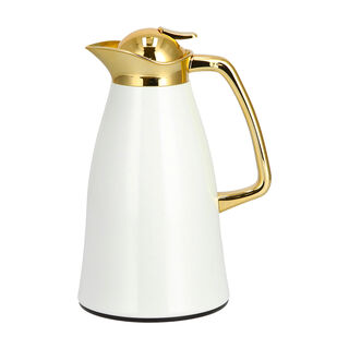 Steel Vacuum Flask Falco Gold And White 1L