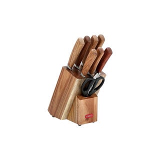 9 Piece Alberto Knives Set Stainless With Acacia Wood Block