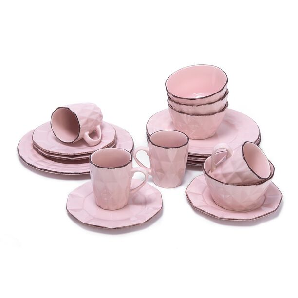 La Mesa Dinner Set 16 Pieces Pink image number 1