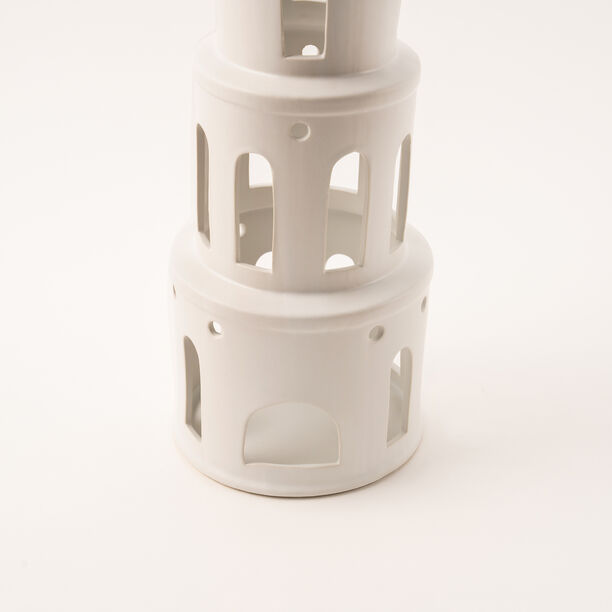 Homez white ceramic candle holder 14.8*14.8*40.5 cm image number 2