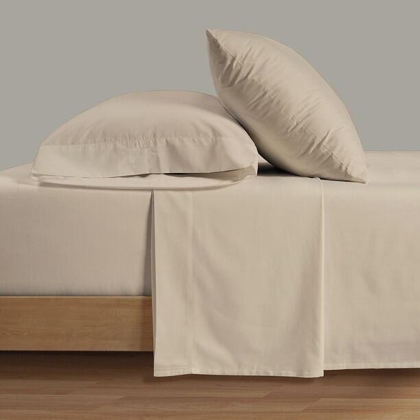 Boutique Blanche Cotton King Size Fitted Sheets, Beige 200*200 Cm image number 0