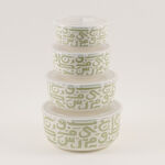 Alberto Ceramic Storage Bowls 4Pcs, Green image number 0