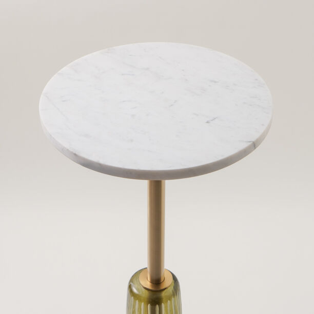Homez marble side table 30*64cm, olive green image number 2