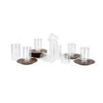 دلتي طقم أكواب شاي وفناجين قهوة سعودية زجاج وخشب 18 قطعة image number 0