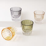 La Mesa 4pcs embossed glass juice tumbler set, multicolor 8.7*8.5*8.5cm image number 1