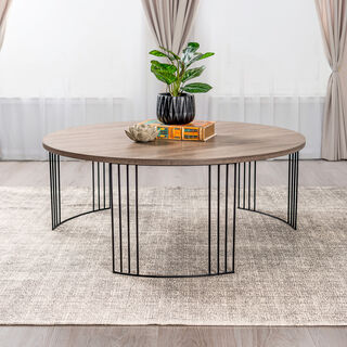 Coffee Table Oak Color Dia 95 xht: 35 Cm