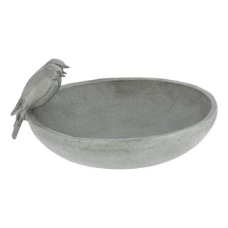 Grey resin bird feeder bowl 40.8*40.8*20.5 cm