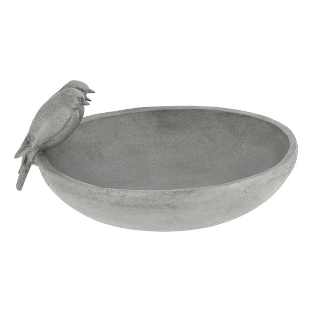 Grey resin bird feeder bowl 40.8*40.8*20.5 cm image number 0
