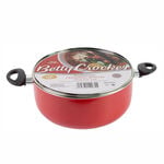Betty Crocker Non Stick Stockpot With Glass Lid Red Color  image number 1