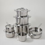 Alberto 14pcs stainless steel anett cookware set with glass lids image number 0