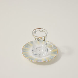 Dallaty white porcelain and glass Tea and coffee cups set 28 pcs