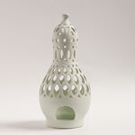 Homez gray ceramic candle holder 15.4*15.4*33 cm image number 0