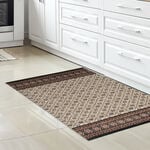 Cottage brown shades printed cotton bedroom rug 75*120cm image number 0