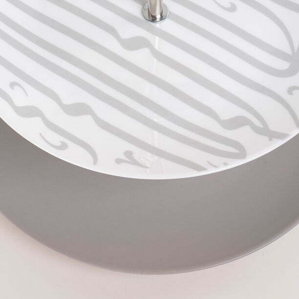 La Mesa grey/white porcelain 2cake plate image number 2