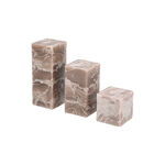 Marble Square Candle 8*8*15 cm Milky Brown image number 2