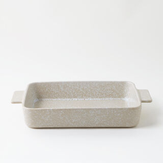La Mesa stoneware oven to table rectangular dish 38*28.5*6cm, beige