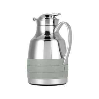 Dallaty steel vacuum flask leather grey 1L