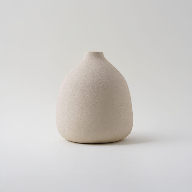 Homez Clay Stone Vase 18*18*20Cm, Offwhite image number 0