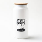 Glass tea jar 1400ml with wooden lid image number 0