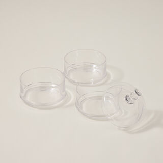 Alberto transparent glass candy jar 3 layers with lid