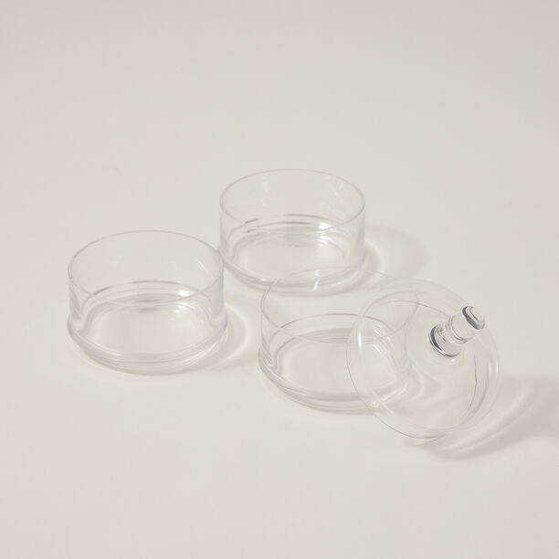 Alberto transparent glass candy jar 3 layers with lid image number 3