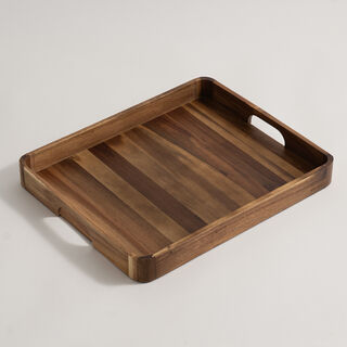 Dallaty rectangular acacia wood serving tray 42*34.2*4.6cm, brown