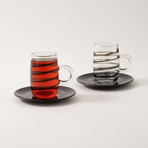 Dallaty glass tea cup set 12pcs image number 1