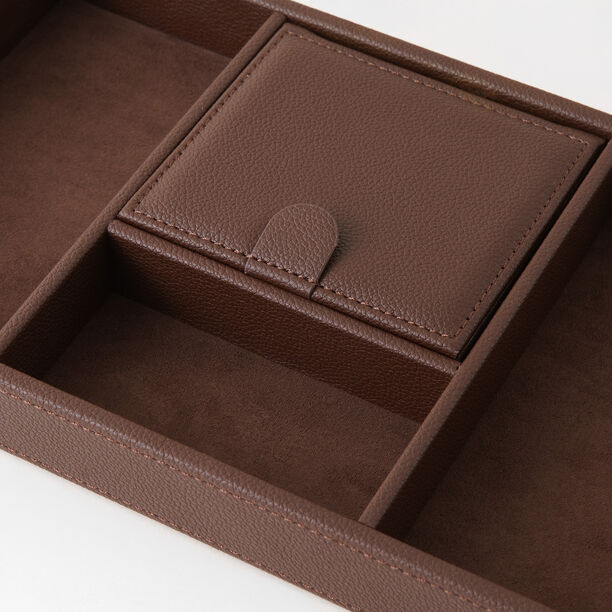 هومز منظم مجوهرات بني جلد 31.7*19*3.8سم image number 2